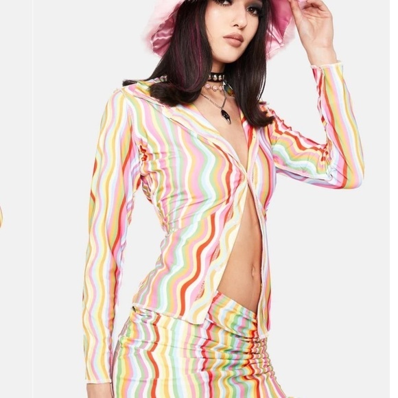 OMighty Rainbow Squiggly Shirt Small - Picture 3 of 13